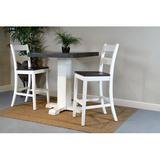 Gracie Oaks Carriage House 3 Piece Pub Table Set Wood in Brown/White, Size 36.0 H in | Wayfair 10F78791BEBA43AC87BC5750CFB78A91