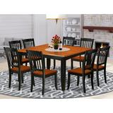 August Grove® Lambeth 9 Piece Extendable Solid Wood Dining Set Wood in Black/Brown, Size 30.0 H in | Wayfair 44F5DF3628964147BECFADCE311A0BA0
