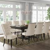 Lark Manor™ Glendale Heights 9 - Person Extendable Dining Set Wood/Upholstered Chairs in Brown/Gray, Size 30.0 H in | Wayfair