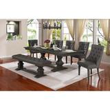 Lark Manor™ Ellian Extendable Dining Set Wood/Upholstered Chairs in Gray | Wayfair 80368A5E6F8042D7A1279EB26C29BC17
