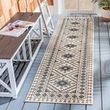 Union Rustic Northpoint Southwestern Ivory Indoor/Outdoor Area Rug Polypropylene in Brown/White, Size 27.0 W x 0.16 D in | Wayfair