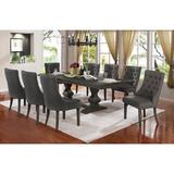 Lark Manor™ Glendale Heights 9 - Person Extendable Dining Set Wood/Upholstered Chairs in Brown, Size 30.0 H in | Wayfair