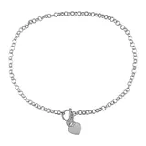 "Stella Grace Sterling Silver Heart Charm Toggle Necklace, Women's, Size: 18"", Grey"