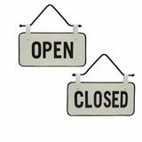 Foreside Home & Garden 2 Piece Open Closed Sign Set Metal in Black/White, Size 10.0 H x 9.25 W x 0.5 D in | Wayfair FWAD07986