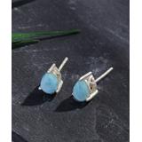 YS Gems Women's Earrings Blue - Larimar & Sterling Silver Stud Earrings