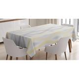 East Urban Home Sketchy Hand Drawn Abstract Chain Like Ethnic Tribal Tabletop Polyester in Gray/Yellow, Size 52.0 D in | Wayfair