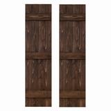 Dogberry Collections Traditional Board & Batten Exterior Shutters Wood in Brown, Size 60.0 H x 14.0 W x 1.63 D in | Wayfair w-trad-1460-brwn