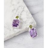 YS Gems Women's Earrings Purple - Peridot & Amethyst Drop Earrings