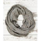 C.C Women's Cold Weather Scarves Natural - Natural Gray Marled Infinity Scarf
