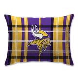 Minnesota Vikings Plaid Plush Sherpa Bed Pillow - Purple