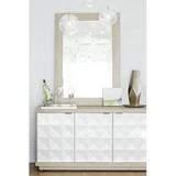 Bernhardt Axiom 6 Drawer Double Dresser w/ Mirror Wood in Brown/Gray/White, Size 38.5 H x 65.56 W x 19.0 D in | Wayfair