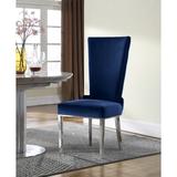 Everly Quinn Eitzen Tufted Velvet Dining Chair Upholstered/Velvet in Blue, Size 45.0 H x 20.5 W x 26.0 D in | Wayfair
