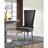 Everly Quinn Eitzen Tufted Velvet Dining Chair Upholstered/Velvet in Gray, Size 45.0 H x 20.5 W x 26.0 D in | Wayfair