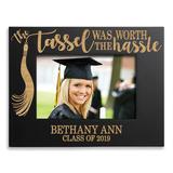 Winston Porter Laputz Worth the Hassle Personalized Picture Frame Wood in Black/Brown, Size 6.75 H x 8.75 W x 0.5 D in | Wayfair