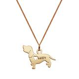 Limoges Kids Jewelry Girls' Necklaces gold - Gold Dachshund Personalized Pendant Necklace