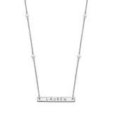 Limoges Jewelry Girls' Necklaces SILVER - Cultured Pearl & Sterling Silver Personalized Mini Bar Necklace