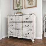 Gracie Oaks Culbert 3 - Drawer Accent Chest Wood in Brown/White, Size 35.0 H x 42.0 W x 16.0 D in | Wayfair 18174