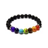 Amy and Annette Anklets Multi - Lava Stone & Gemstones Healing Beaded Stretch Anklet