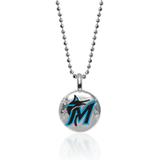 Women's Alex Woo Miami Marlins Sterling Silver & Enamel Disc Necklace