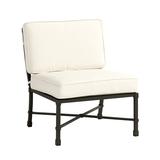 Suzanne Kasler Directoire Armless Lounge Chair 2-Piece Replacement Cushion Set Canopy Stripe Spa/Sand Sunbrella - Ballard Designs