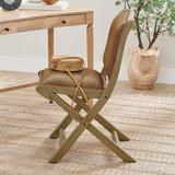 Augusto Folding Chair - Brown/Brown - Grandin Road