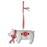 Kurt Adler Porcelain Pig Animal Hanging Figurine Ornament Ceramic/Porcelain in Gray/Pink/Red, Size 2.0 H x 2.0 W x 2.0 D in | Wayfair YWAYC4766B