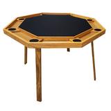 Kestell Furniture 46" 8 - Player Oak Compact Poker Table Felt in Green, Size 29.5 H x 46.0 W x 46.0 D in | Wayfair
