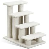 Costway 4-Step Pet Stairs Carpeted Ladder Ramp Scratching Post Cat Tree Climber
