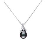 Sofia B Women's Necklaces Black - Diamond-Accent & Cultured Tahitian Pearl Sterling Silver Twist Pendant Necklace