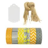 Wrapables Washi Tape - Yellow & Gray Washi Tape & Gift Tag Set