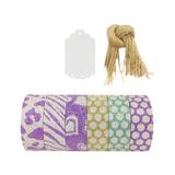 Wrapables Washi Tape - Purple Sparkle Zebra Washi Tape & Gift Tag Set