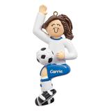 Personal Creations Women's Ornaments - Light Skin Brown-Haired Girl Soccer Player Personalized Ornament
