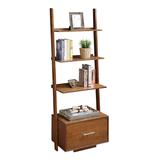 Convenience Concepts Bookcases & Bookshelves Dark - Dark Walnut Finish File-Drawer Ladder Bookcase