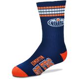 Youth For Bare Feet Edmonton Oilers 4-Stripe Deuce Quarter-Length Socks