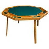 Kestell Furniture 52" 8 - Player Oak Poker Table in Green, Size 29.5 H x 52.0 W x 48.0 D in | Wayfair O-48-V-Red Vinyl/Pecan