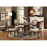 Gracie Oaks Estelita 4 - Person Dining Set Wood/Upholstered Chairs in Brown, Size 30.0 H in | Wayfair 3490DE496BE244C5B175054E1D96DBA1