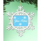 The Holiday Aisle® Snowflake Photo Ornament Wood in Brown/White, Size 5.5 H x 5.0 W x 0.25 D in | Wayfair 5FE98FBCA46E4DF89E0420E67468193D