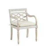 Ceylon Whitewash Armchair Replacement Cushion Canopy Stripe Taupe/Sand Sunbrella - Ballard Designs
