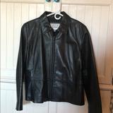 Nine West Jackets & Coats | Black Leather Jacket | Color: Black | Size: Xl