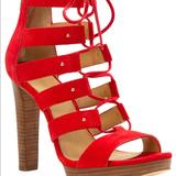 Michael Kors Shoes | Michael Kors Strappy Heels | Color: Red | Size: 5