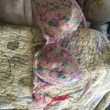 Victoria's Secret Intimates & Sleepwear | 34d Victorias Secret Bra White Floral Pink Neon | Color: Pink/White | Size: 34d