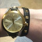 Michael Kors Other | Mk Wrap Watch | Color: Black/Gold | Size: Os