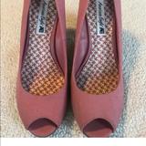 American Eagle Outfitters Shoes | American Eagle Peep Toe Wedges | Color: Pink | Size: 8.5