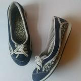 American Eagle Outfitters Shoes | American Eagle Navy Blue Canvas Flats-Sz 7 12 | Color: Blue/White | Size: 7.5