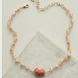 Anthropologie Jewelry | Anthropologie Semi Precious Stone Choker Nwt | Color: Orange/Silver | Size: Os