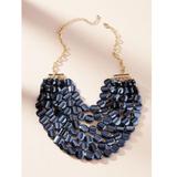 Anthropologie Jewelry | Anthropologie Noel Layered Bib Necklace Os | Color: Blue | Size: 7l, 1.5w 5 Bib Drop