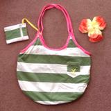 American Eagle Outfitters Bags | Aeo Stripe Tote | Color: Green/White | Size: Os