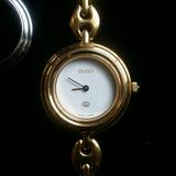 Gucci Jewelry | Ladies Vintage Gucci Gold Watch | Color: Gold/Silver | Size: 6 14 Inch...With Clasp Closed