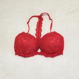 Pink Victoria's Secret Intimates & Sleepwear | Vs Pink Lace Date Racer Back Red | Color: Red | Size: 32d