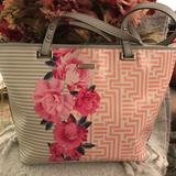 Nine West Bags | **Authentic**!!Nine West Floral Purse!! | Color: Pink/Tan | Size: Os